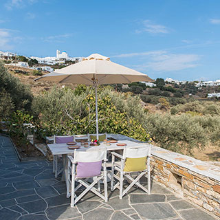 Sun terrace with view at Apollonia